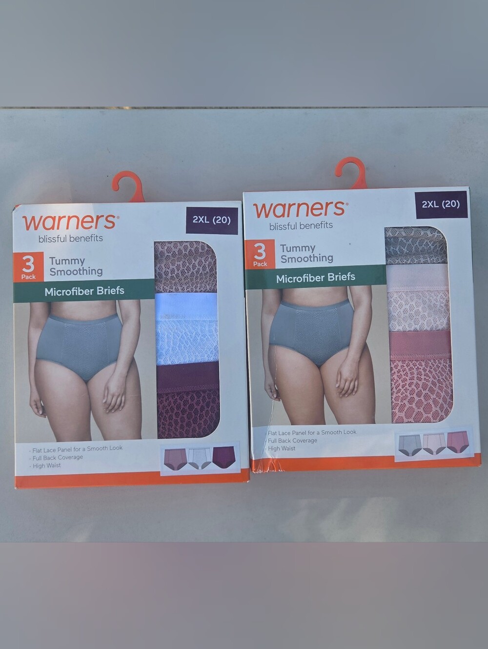 Warners 3-Pack Tummy Smoothing Microfiber Briefs in Mixed Colors- 2Xl 2 pkgs